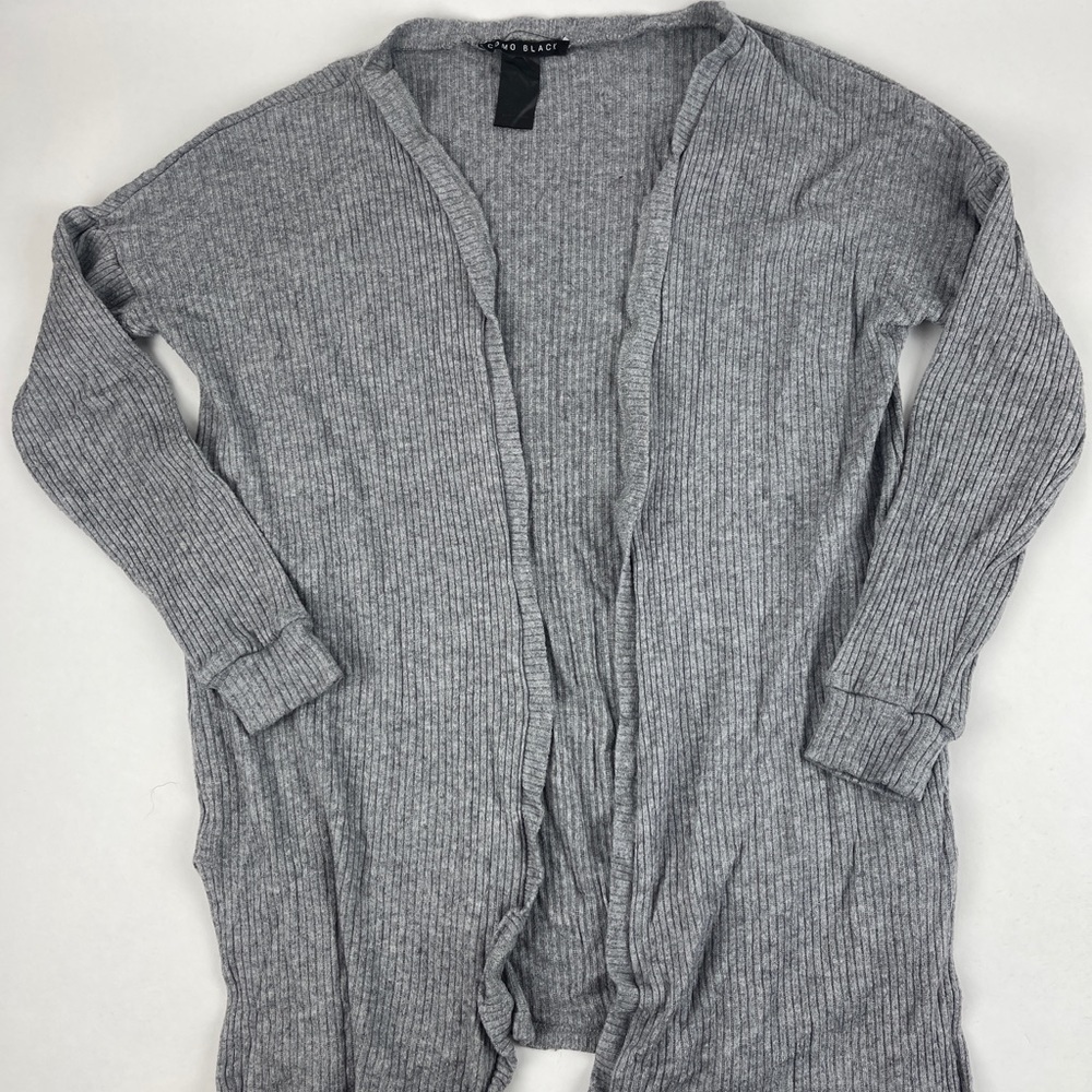 Como Black Cardigan Sweater Womens Medium Gray